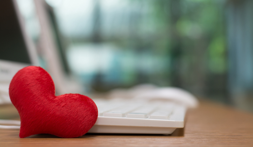 A loveheart on a desk symbolising leasing lifesaving equipment